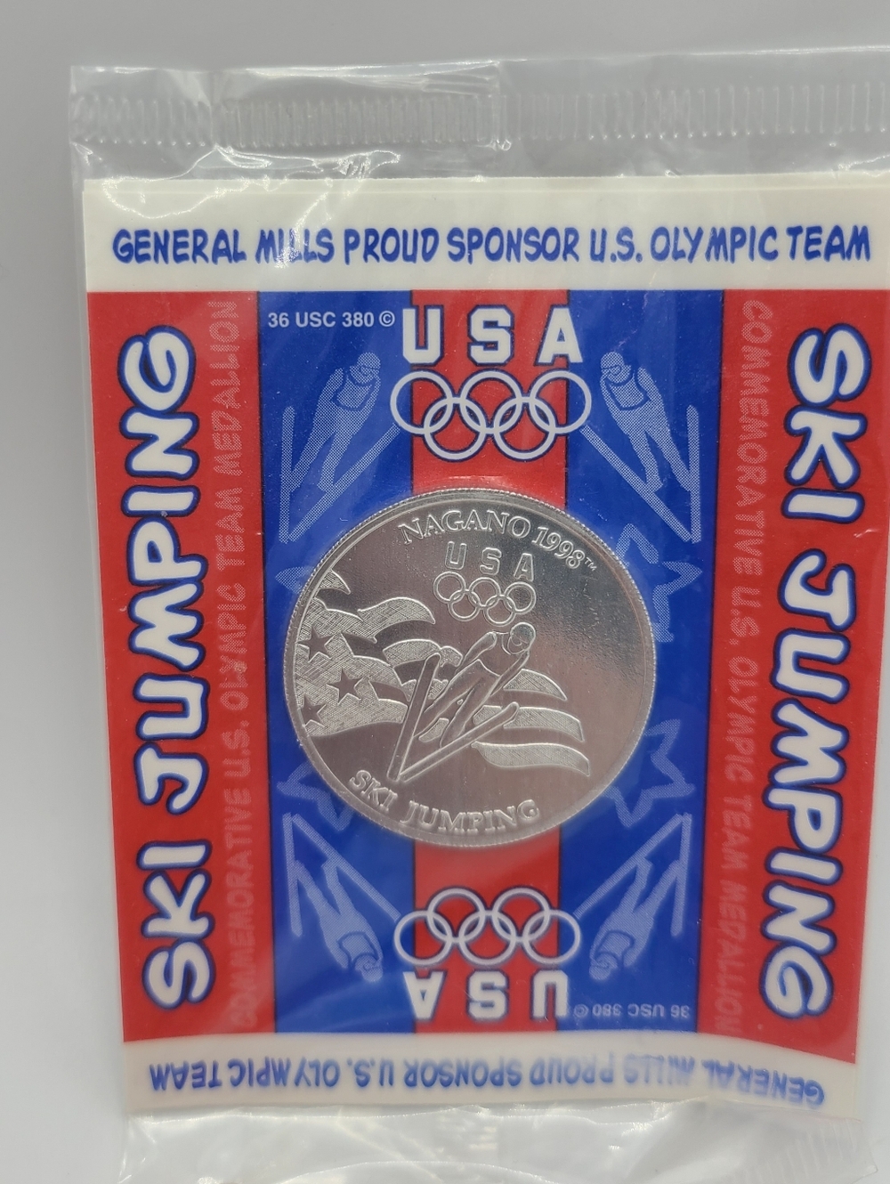 1998 Nagano Olympics Coin Ski Jumping Downhill Skiing General Mills New Sealed19